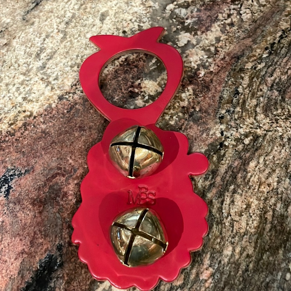 Red Santa leather door knob bell - Picture 2 of 4
